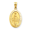 14kt Yellow Gold 3/4in Miraculous Medal