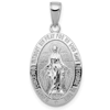 14k White Gold Oval Miraculous Medal 3/4in