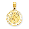 14kt Yellow Gold 1/2in Round Miraculous Medal Pendant