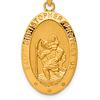 14kt Yellow Gold 7/8in Oval St Christopher Medal