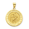 14kt Yellow Gold 7/8in Round St Christopher Medal