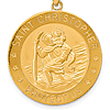 14k Yellow Gold 1in Saint Christopher Medal Pendant