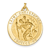 14kt Yellow Gold 1 1/4in Saint Christopher Medal