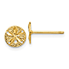 14k Yellow Gold Diamond-Cut Tiny Sand Dollar Post Earrings