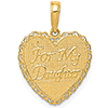 14k Yellow Gold Reversible For My Daughter Pride and Joy Heart Pendant