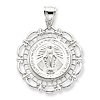 14kt White Gold 1in Very Fancy Miraculous Medal