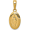 14k Yellow Gold Oval Miraculous Medal 1/2in