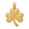 14k Yellow Gold Shamrock Pendant with Satin Finish 3/4in