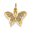 14kt Yellow Gold Diamond-cut Butterfly Charm 1/2in