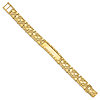 14k Yellow Gold 8 inch Nugget ID Bracelet 12mm Wide