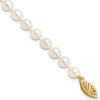 14k Yellow Gold 5mm Akoya White Pearl 16in Strand Necklace AA Quality