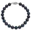 14k White Gold 8mm Round Black Saltwater Akoya Cultured Pearl Bracelet