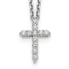 14k White Gold 1/4 ct tw Lab Grown Diamond Cross Necklace