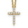 14k Yellow Gold 1/4 ct tw Diamond Cross Necklace