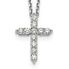 14k White Gold 1/2 ct tw Lab Grown Diamond Cross Necklace
