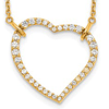 14k Yellow Gold 2/3 ct True Origin Created Diamond Heart Necklace