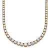 14k Yellow Gold 9.8 ct tw Lab Grown Round Diamond Graduated Necklace