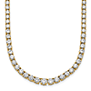 14k Yellow Gold 14.5 ct tw Lab Grown Round Diamond Riviere Graduated Necklace