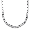 14k White Gold 14.5 ct tw Lab Grown Round Diamond Graduated Riviere Necklace