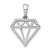 14k White Gold 1/10 ct Diamond Diamond Shape Pendant
