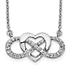 14k White Gold .20 ct tw Diamond Infinity Heart Necklace