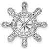 14k White Gold 1/4 ct Diamond Ship's Wheel Pendant