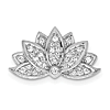 14k White Gold 1/5 ct tw Diamond Lotus Flower Pendant Slide