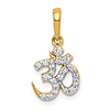 14k Yellow Gold 1/6 ct tw Diamond Om Pendant