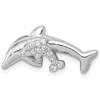 14k White Gold 1/15 ct Diamond Dolphin Pendant