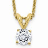 14k Yellow Gold 1/4 ct Lab Grown Diamond Solitaire Necklace