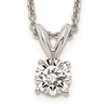 14k White Gold 1/4 ct Lab Grown Diamond Solitaire Necklace