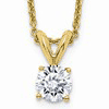14k Yellow Gold 1/3 ct Lab Grown Diamond Solitaire Necklace