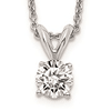 14k White Gold 1/3 ct Lab Grown Diamond Solitaire Necklace