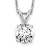 14k White Gold 1 ct Lab Grown Diamond Solitaire Necklace