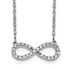 14k White Gold .16 ct tw Diamond Infinity Symbol Necklace