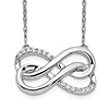 14K White Gold 1/10 ct tw Diamond Double Infinity Symbol Necklace