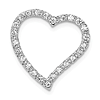 14k White Gold 1/5ct Diamond Curved Heart Pendant Slide