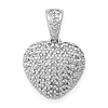 14k White Gold 3/8 ct Diamond Puffed Heart Pendant
