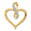 10k Yellow Gold 1/20 ct tw Diamond Heart and Infinity Symbol Pendant