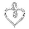 14k White Gold 1/20 ct tw Diamond Heart and Infinity Symbol Pendant 