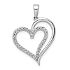 14k White Gold 1/10 ct tw Diamond Heart Pendant