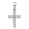 14k White Gold 1/10 ct tw Diamond Tiny Cross Pendant