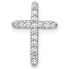 14k White Gold Petite 1/10 ct Diamond Cross Pendant