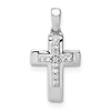 14k White Gold 0.04 ct tw Diamond Tiny Cross Pendant