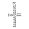 14k White Gold 1/4 ct Diamond Latin Cross Pendant 5/8in