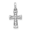 14k White Gold 1/20 ct tw Diamond Tiny Latin Cross Pendant