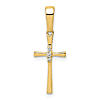 14k Yellow Gold Cross Pendant with Three Diamonds 5/8in
