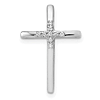 14k White Gold .03 ct tw Diamond Latin Cross Pendant Slide 3/4in