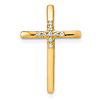 14k Yellow Gold .03 ct tw Diamond Cross Chain Slide 3/4in