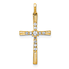 10k Yellow Gold 1/10 ct tw Diamond Cross Pendant With Grooves